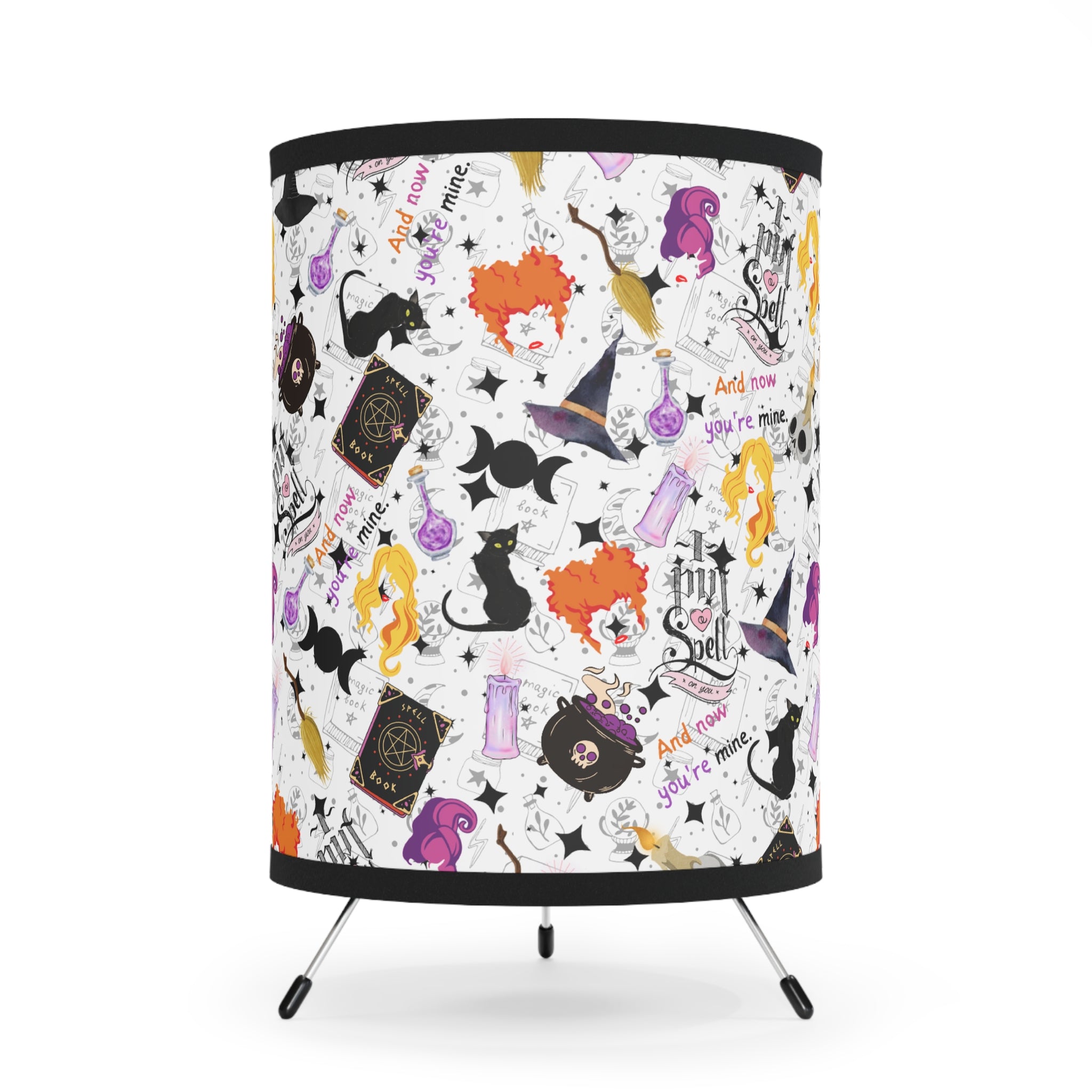 Hocus Pocus- Tripod Lamp with High-Res Printed Shade, US\CA plug - Creations by Chris and Carlos